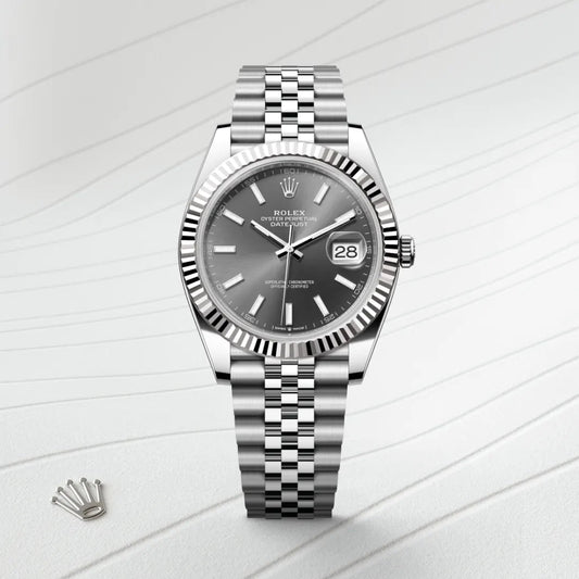 Rolex デイトジャスト 41 オイスター、41 mm、オイスタースチール&ホワイトゴールド