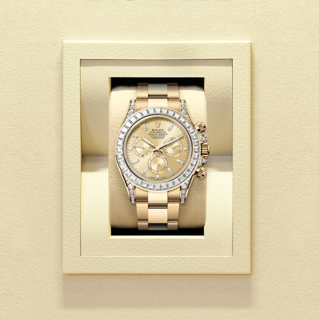 コスモグラフ デイトナ オイスター、40 mm、イエローゴールド、ダイヤモンド リファレンス 126598TBR-0001