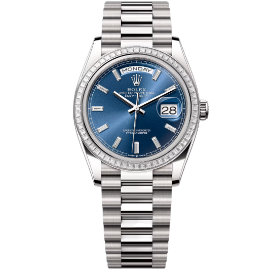デイデイト 36 | オイスター、36 mm、ホワイトゴールド、ダイヤモンド リファレンス 128399TBR-0027