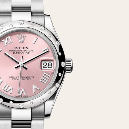 Rolex デイトジャスト 31  オイスター、31 mm、オイスタースチール＆ホワイトゴールド、ダイヤモンド