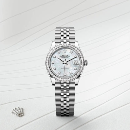 Rolex デイトジャスト 31  オイスター、31 mm、オイスタースチール＆ホワイトゴールド、ダイヤモンド