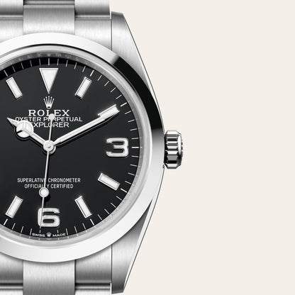 Rolex エクスプローラー 40  オイスター、40 mm、オイスタースチール