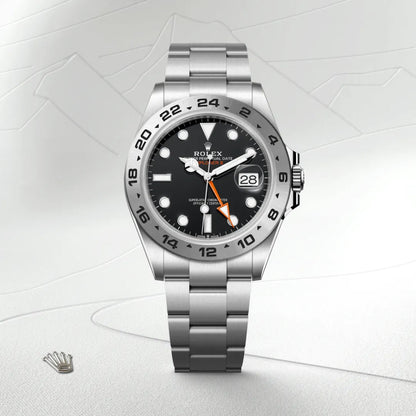 Rolex エクスプローラー Ⅱ  オイスター、42 mm、オイスタースチール