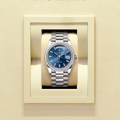 デイデイト 36 | オイスター、36 mm、ホワイトゴールド、ダイヤモンド  リファレンス 128399TBR-0027