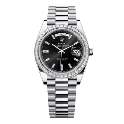 デイデイト 40 | オイスター、40 mm、プラチナ、ダイヤモンド  リファレンス 228396TBR-0012